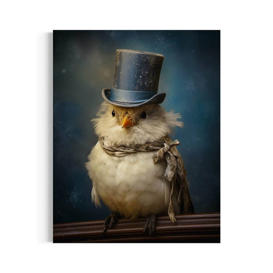 Gentleman Bird Vintage Portrait Wall Art