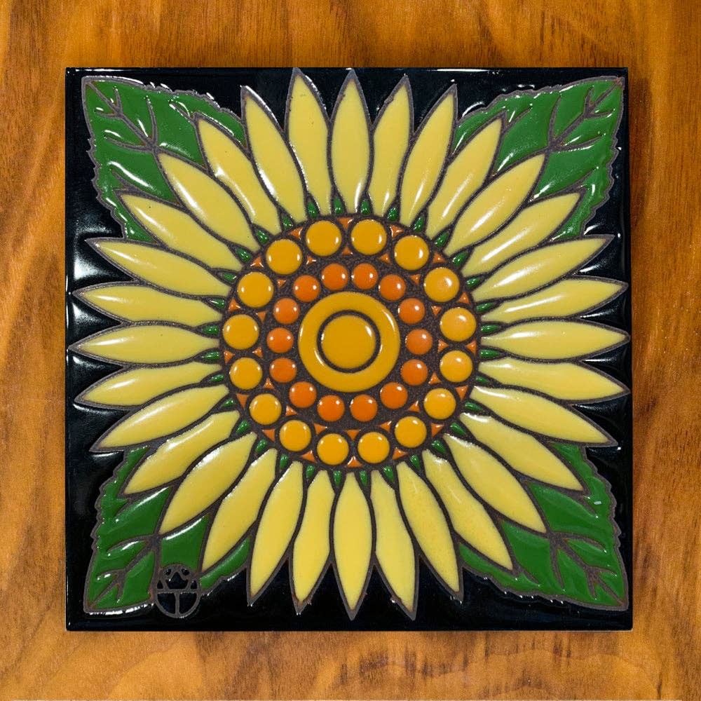 Sunflower Handpainted Tile