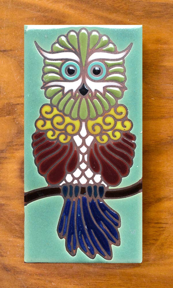 Owl Handpainted Tile