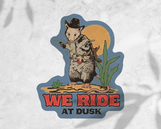 Cluster Funk Studio - Opossum Cowboy Sticker: Matte