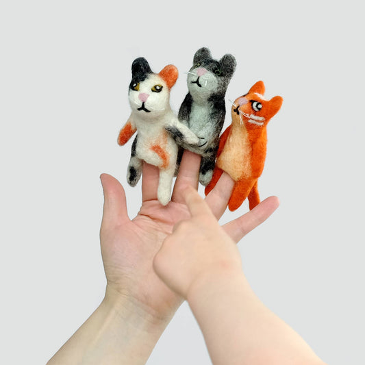 Felt Cat  Finger Puppets