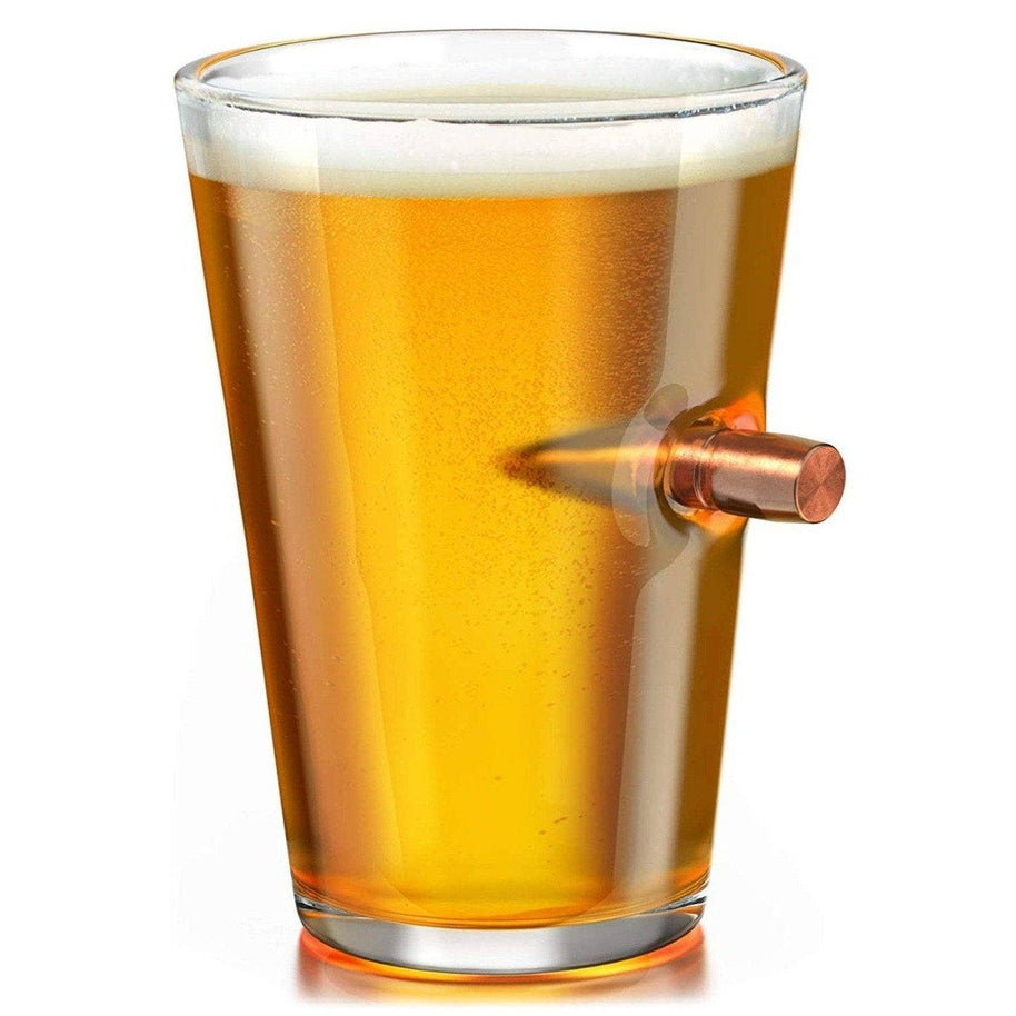 50 Caliber Real Bullet Pint Glass