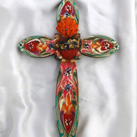 Mexican Hand-Painted Wall Cross