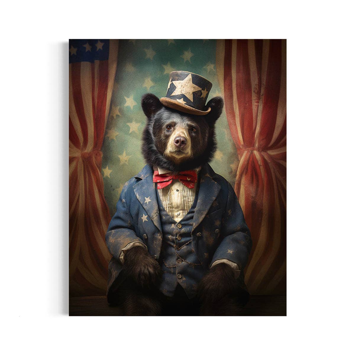 Bear in Star Hat Art Print